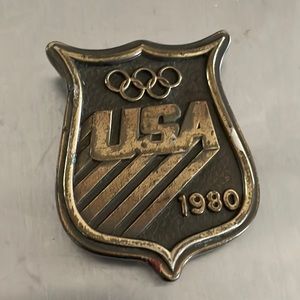 USA Olympics 1980 breads belt buckle. Bergamot Brass Works